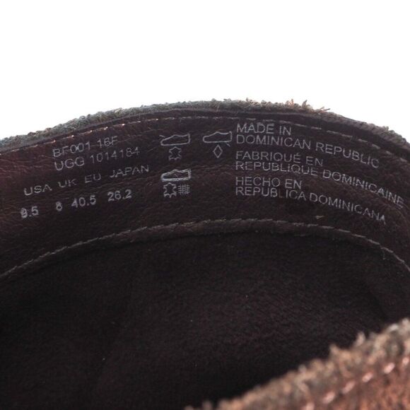 UGG Wright Belted Suede Heel Pull-on Ankle Booties Brown 1014184 Women's 9.5 - Picture 10 of 11